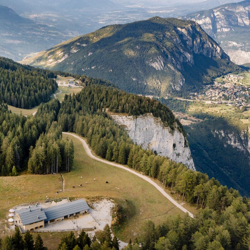 Aerial view of Malga Fai and Fai della Paganella | © Oliver Astrologo, 2019